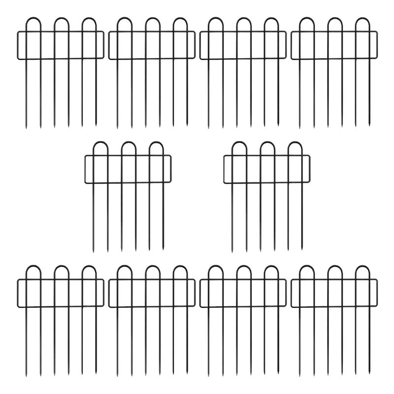 

10Pcs Square Garden Fence 13x24Inch Metal Wire Border Panel Flower Edging for Landscape Patio Yard Outdoor Decoration 1