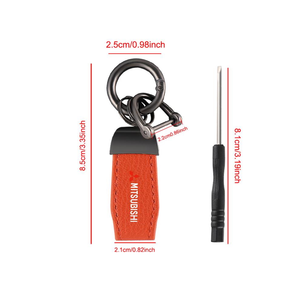 Metal Leather Car Key Ring Chain Auto Keychain Accessories For Mitsubishi Asx Lancer 10 Outlander l200 Xpander Pajero 4 Montero WZ8