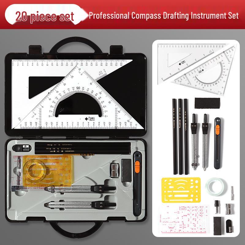Professional Drafting Tool Set for Construction & Architectural Drawings - Ideal for University Students PP Box Set