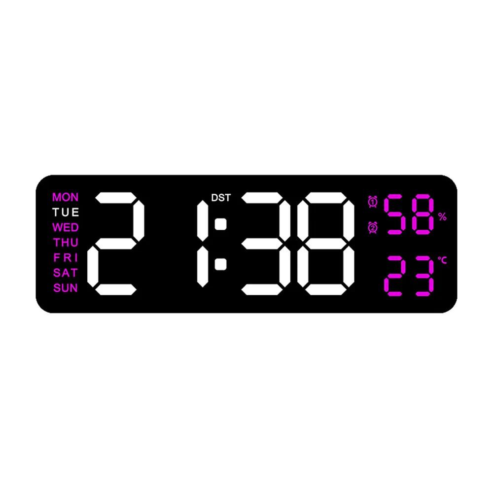 Multifunctional Alarm Clock Temperature and Humidity Calendar Display Dual Alarm Clock with Adjustable Brightness LEDalarm Clock