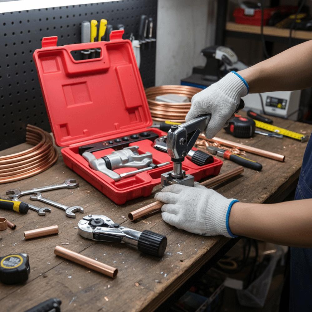 6-Hole Design Eccentric Tube Expander Single Clamp Plate Heavy Duty Copper Pipe Flaring Tool Manual Operation