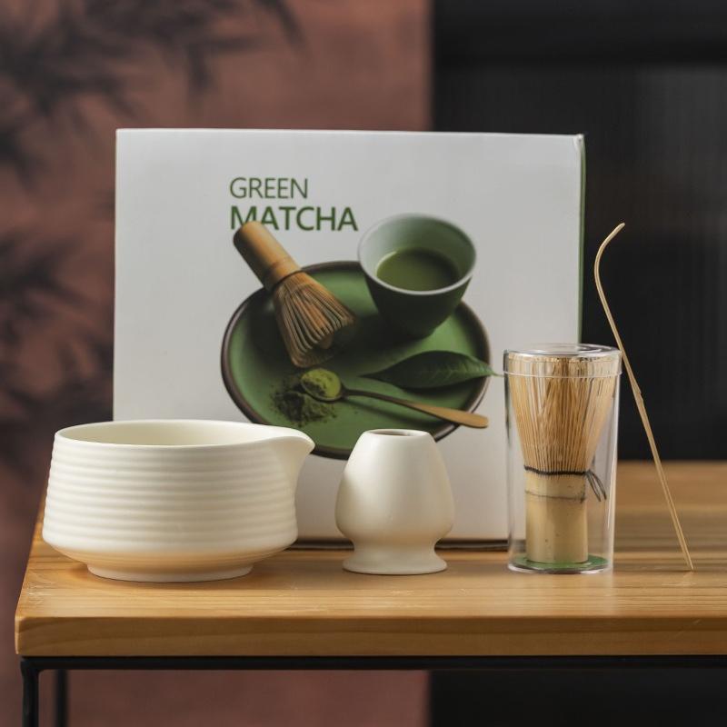 4/7/8pcs Sets Premium Japanese Matcha Ceremony Ceramic Chawan Mouth Bowl & Whisky Gift Box Matcha Tools Kit for Tea Lovers
