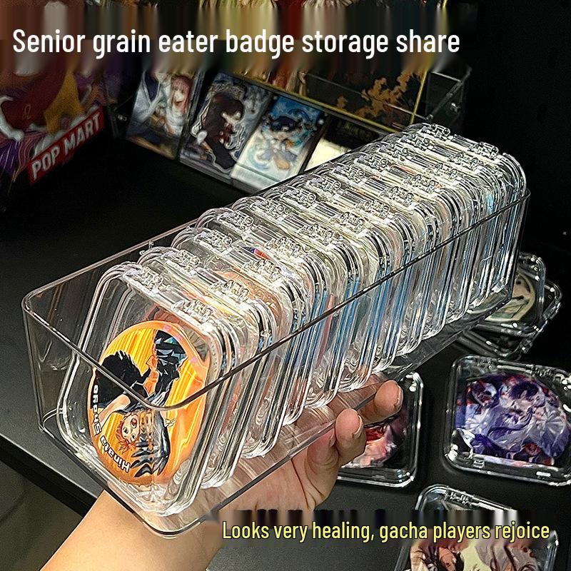 Transparent Dustproof Badge and Nail Storage Box