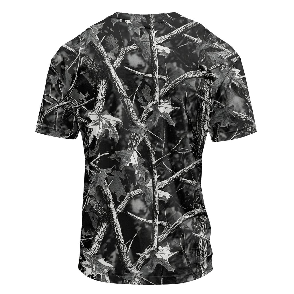 Herren Casual Hemd mit Knöpfen Kurzarm Leicht Atmungsaktiv Camouflage-Print