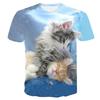 Fun Cat Pattern T-Shirt For Men Colorful Cartoon Animals 3D Print T Shirts Summer Loose Street Tops Round Neck Short Sleeve Tees