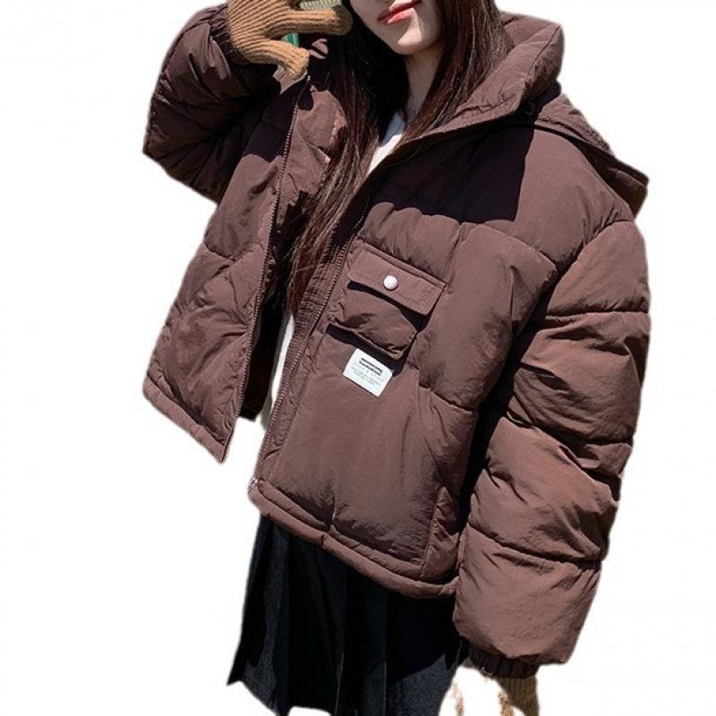 Brand genuine down cotton clothes women's short 2025 Korean version loose student bread clothes small warm jacket tide