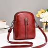Borsa Piccola a Tracolla da Donna Retrò in Ecopelle con Doppia Cerniera Tracolla Regolabile Tasche Multiple con Zip