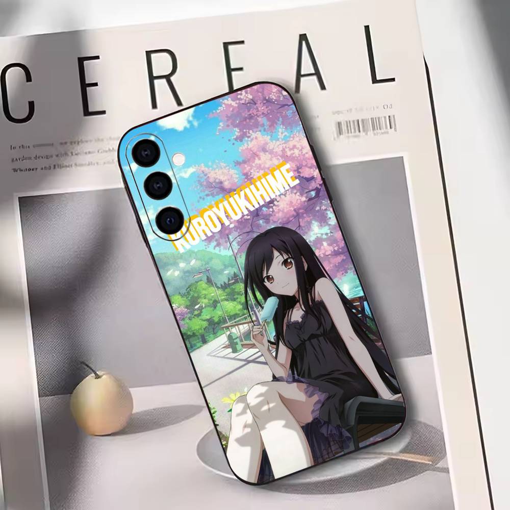 Accel World Kuroyukihime Phone Case Black Silicone Soft For Samsung Galaxy A73,A72,A71,A70,A53,A52,A51