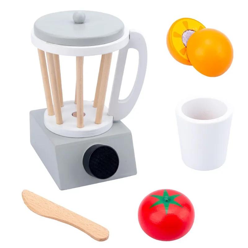

DIY Wooden Toy Pretend Play Simulation Kitchen Coffee Machine Cooking Food Model Set Educational Toys For Children Kids Girls