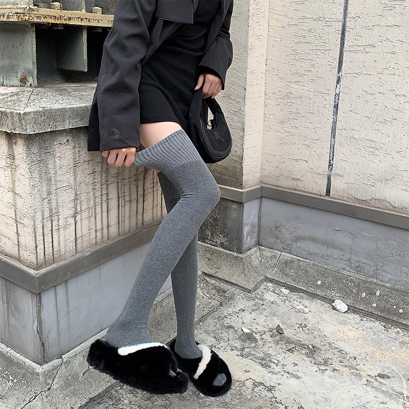 Knee Socks Children'S Japanese Jk Black Thin Calf Socks Autumn And Winter Thickened Knee Pads Beautiful Leg Knee Socks