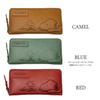 PEANUTS SNOOPY Round Zip Long Wallet, Camel, 73053, Cowhide, Italian Leather, Unisex (Camel)