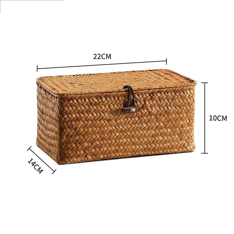 Woven Sea Vine & Bamboo Rectangle Snack Storage Basket