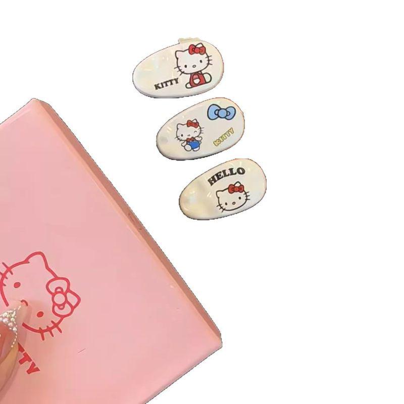 Süßer ovaler Hello Kitty Haarclip für Mädchen - Vielseitiges süßes Kitty-Design für Pony und Seiten