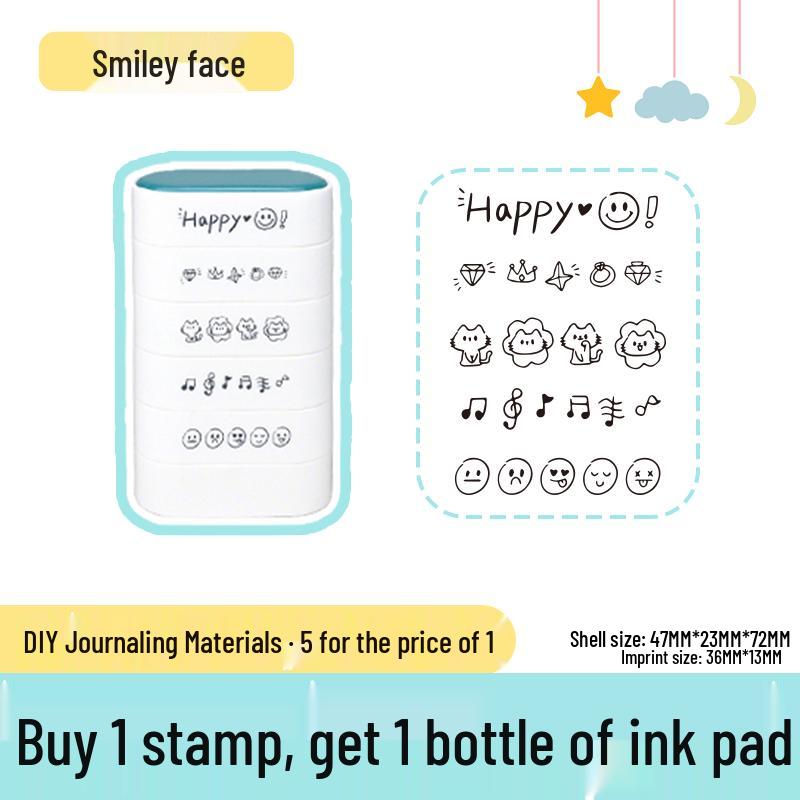 Japanese DIY Multi-layer Coloring Stamps: Cute Daily Life Journal Check-ins