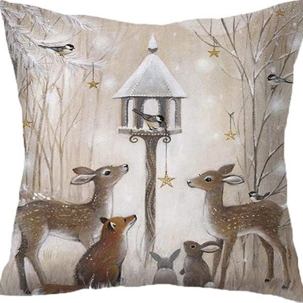 Nordic Christmas Snowman Pillowcase Linen Sofa Cushion Pillowcase New Style Christmas Pillowcase