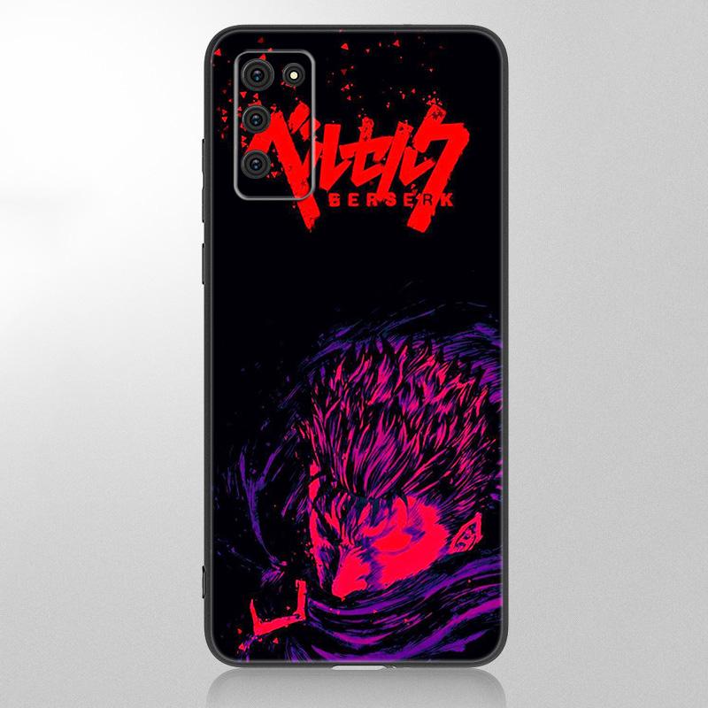 Anime Berserk Guts Phone Case For Samsung Galaxy A12 A02S A22 A32 A52 A72 A71 A51 A41 A31 A21 A11 A50 A70 A10S A20S Black Cover