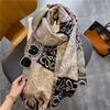 New Thick Tassel Scarf for Women Cat Print Imitation Cashmere Shawl Sun Protection Autumn and Winter Windproof Scarf