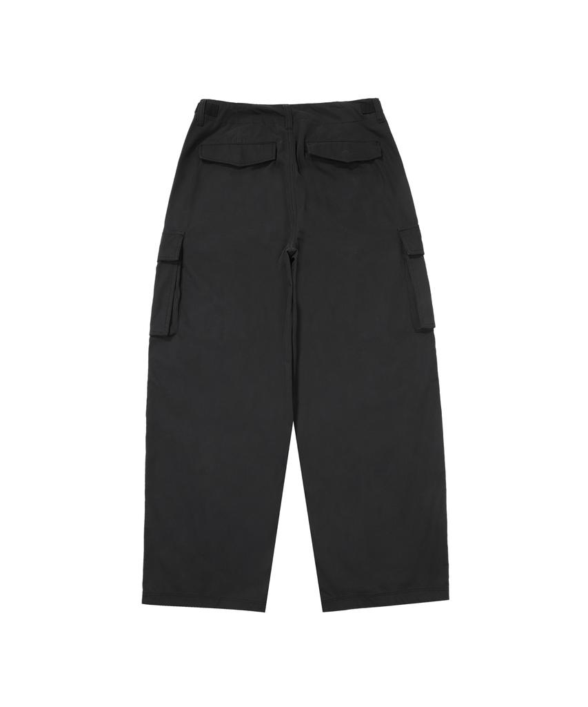 Syupeodeulai W Wide Cotton Cargo Pants Black