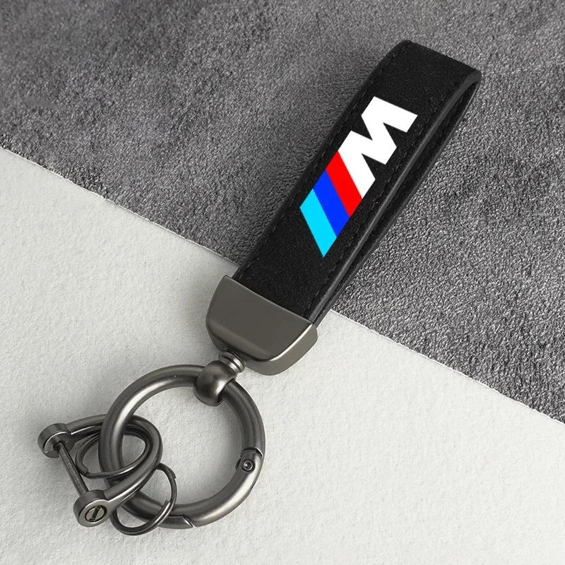 BABC1 For BMW Car Key Chain Rings Metal Leather Keychain Keyring Accessories For BMW M E81 E90 E92 E93 F30 E60 E61 F07 F10 F18 F12 X2
