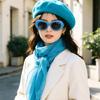 Coordinated Costume Accessory Set, 4 Piece Beret Scarf Gloves Sunglasses Kit for Halloween Party Photos, Gifts, and Styling