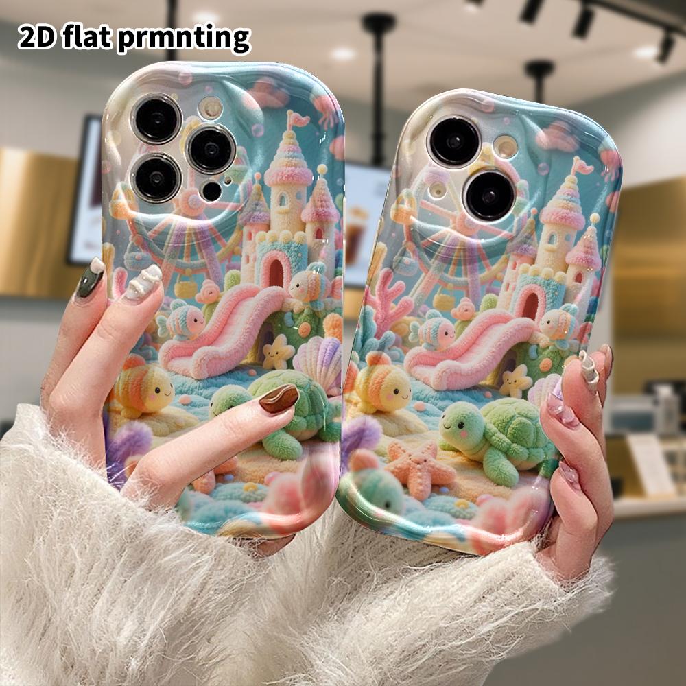 Phone Case: 2D Flat, Suitable for iPhone 18 17 16 15 14 13 12Pro Protective Case, Felt Amusement Park, Perfect Christmas and Halloween Holiday Gift