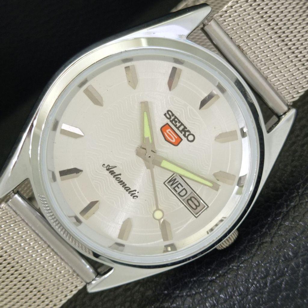 REFURBISHED SEIKO 5 AUTOMATIC 6309A JAPAN MENS VINTAGE SILVER WATCH A701718-5 R206c-a701718