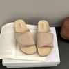 Korean personality irregular thick bottom one-word drag women's summer new fashion outer wear light open-toed muffin cool slippers