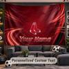Wall Hanging Tapestry Custom NameBoston Red Sox Pattern Personalized Printed Fabric Wall Decor