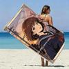 Sakura Anime Girl Beach Towel Patterned Sunscreen And Windproof Suitable For Swimming Pool Camping Travel Blanket