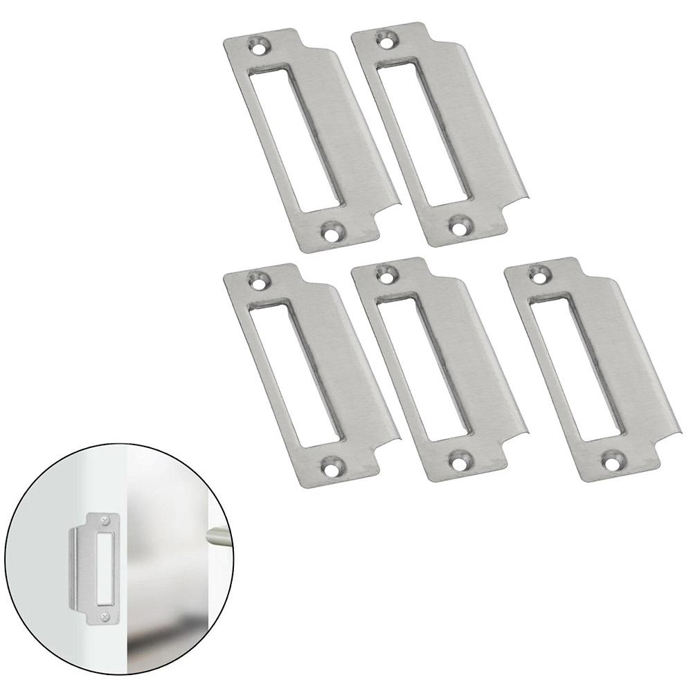 5pcs 64mm Locking Plate Stainless Steel Door Lock Latch Strike Plate Quick Installation Door Hardware Accessories
