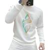 European Trendy Men's Slim-Fit Printed Hoodie: New Autumn/Winter Versatile Round Neck Top.