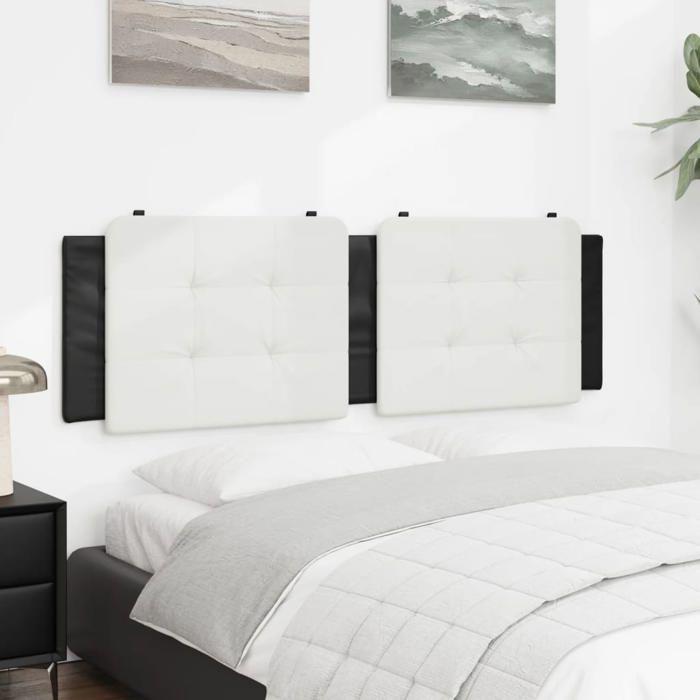 VidaXL Coussin de Tête de Lit, Oreiller Rembourré de Tête de Lit, Accessoire de Lit de Chambre à Coucher Intérieur, Blanc et 374871