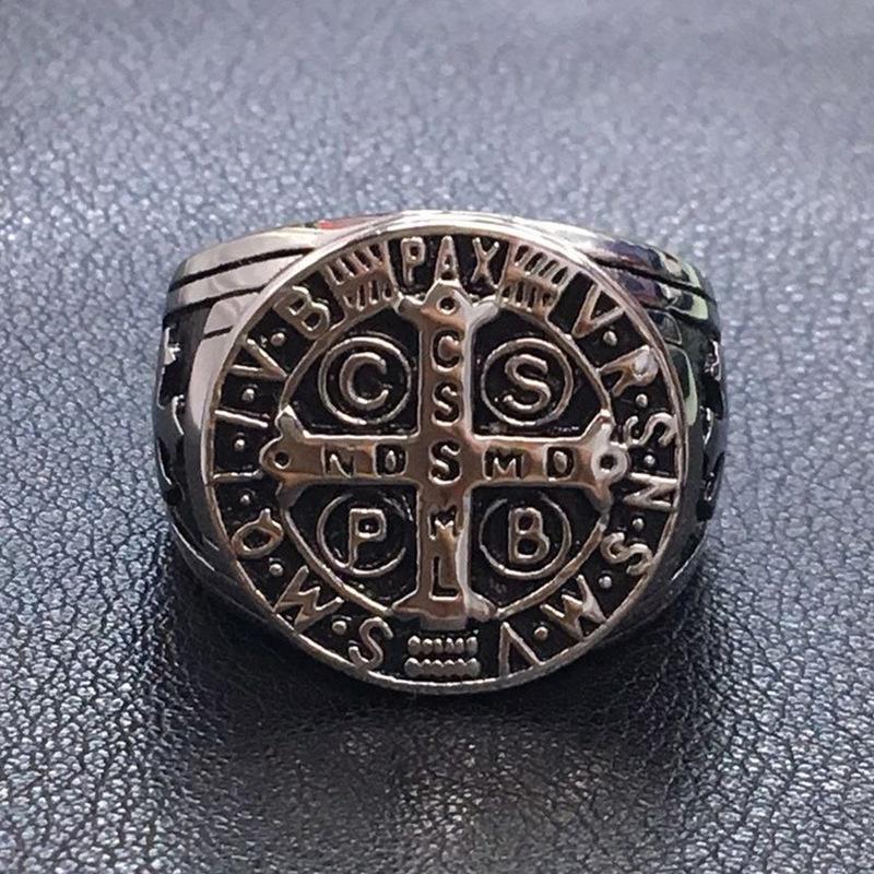 New Stainless Steel Ring CSPB Cross Gold Men's Stainless Steel Ring