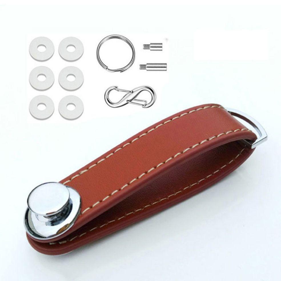 Car Key Pouch Bag Case Wallet Holder Chain Key Wallet Ring Collector Housekeeper Pocket Key Organizer Smart Leather Keychain
