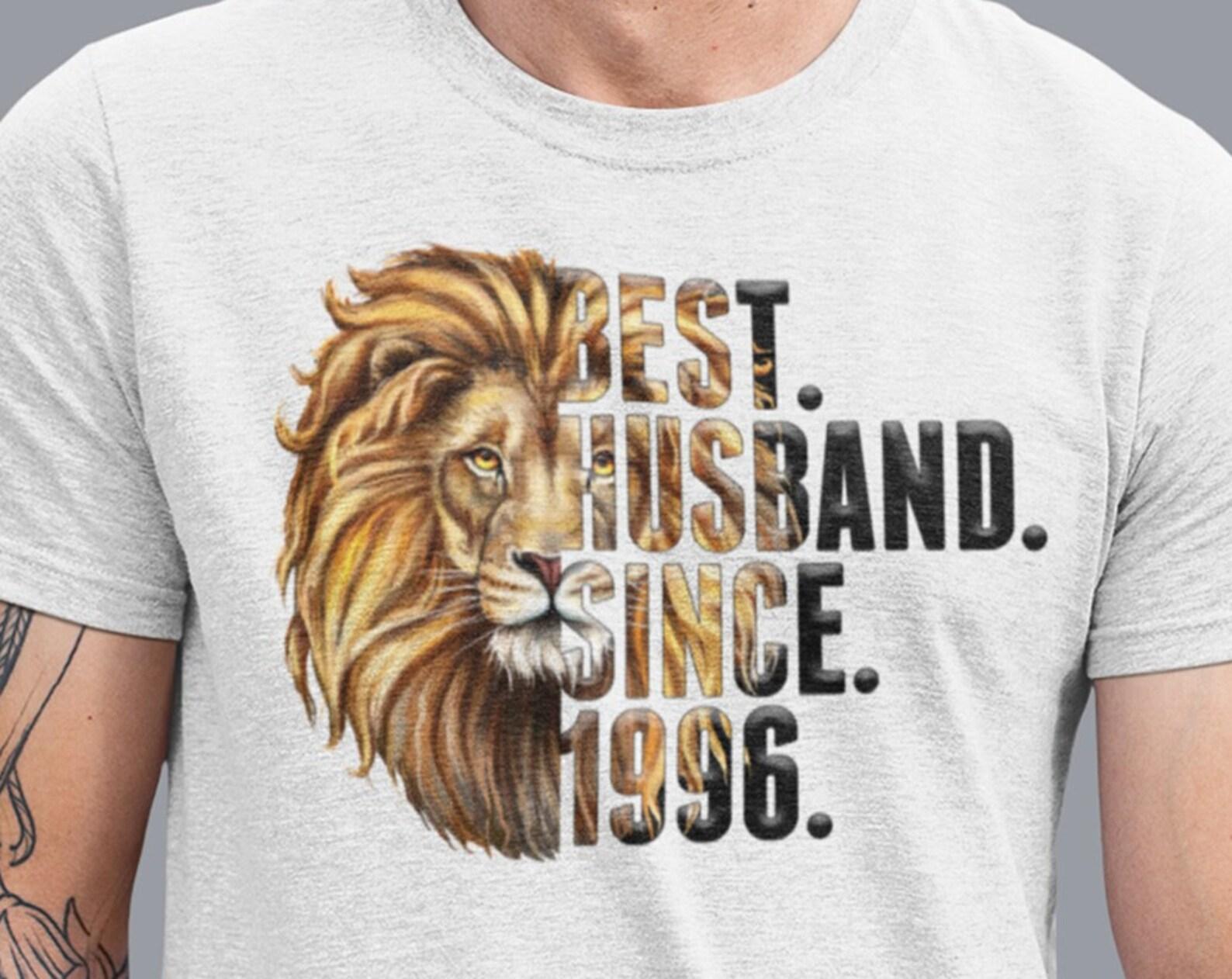 Custom Best Husband Since tee, Custom Husband Shirt, Personalized Anniversary Gifts for Husband, Lion Face Tee, Customized Funny Dad Shirt XL