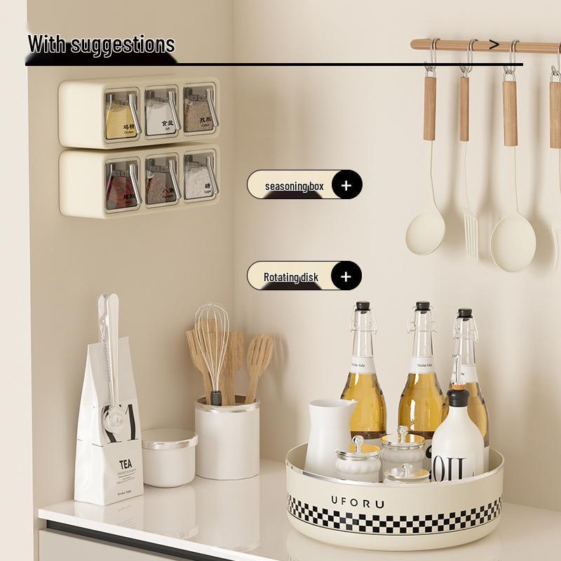 Wall-Mounted Punch-Free Spice Box Set: Multifunctional Kitchen Seasoning Jars