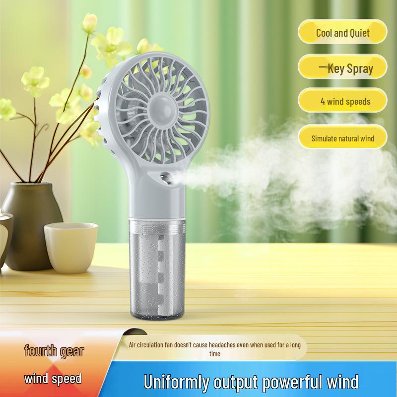 Ultra-Quiet Mini Handheld Fan with Fine Mist & Long Battery Life