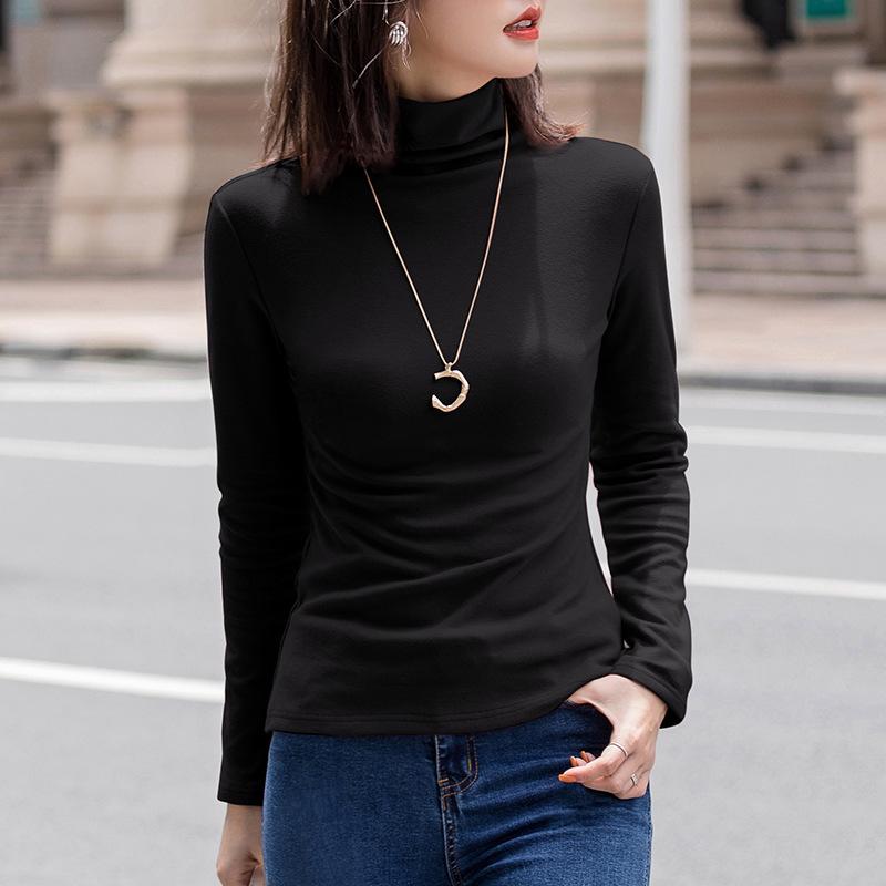 Women's Solid Color Long-Sleeve Slim Fit Thermal Top
