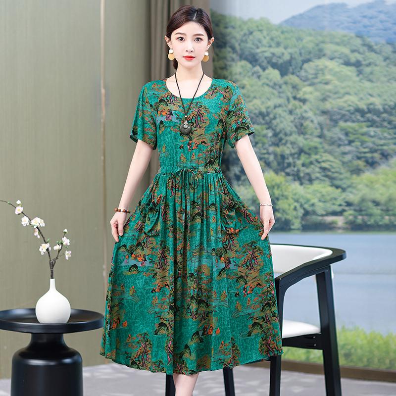 Vintage Blumenkleid für Damen in Übergröße, Sommerkleid für Damen, lässig, lange Kleider