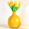 Metal Flower Vase for Home Dcor Living Room Office Wedding| Table Decorative Item for Festivals Birthday Sunshine Yellow 1Pcs