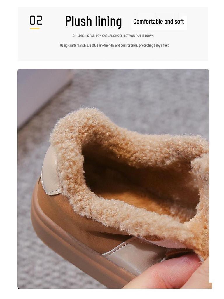Baumwoll-Sportschuhe für Kinder: 2025 Herbst/Winter Samt, Rutschfest, Weiche Sohle, Warme Sneaker für Jungen und Mädchen.