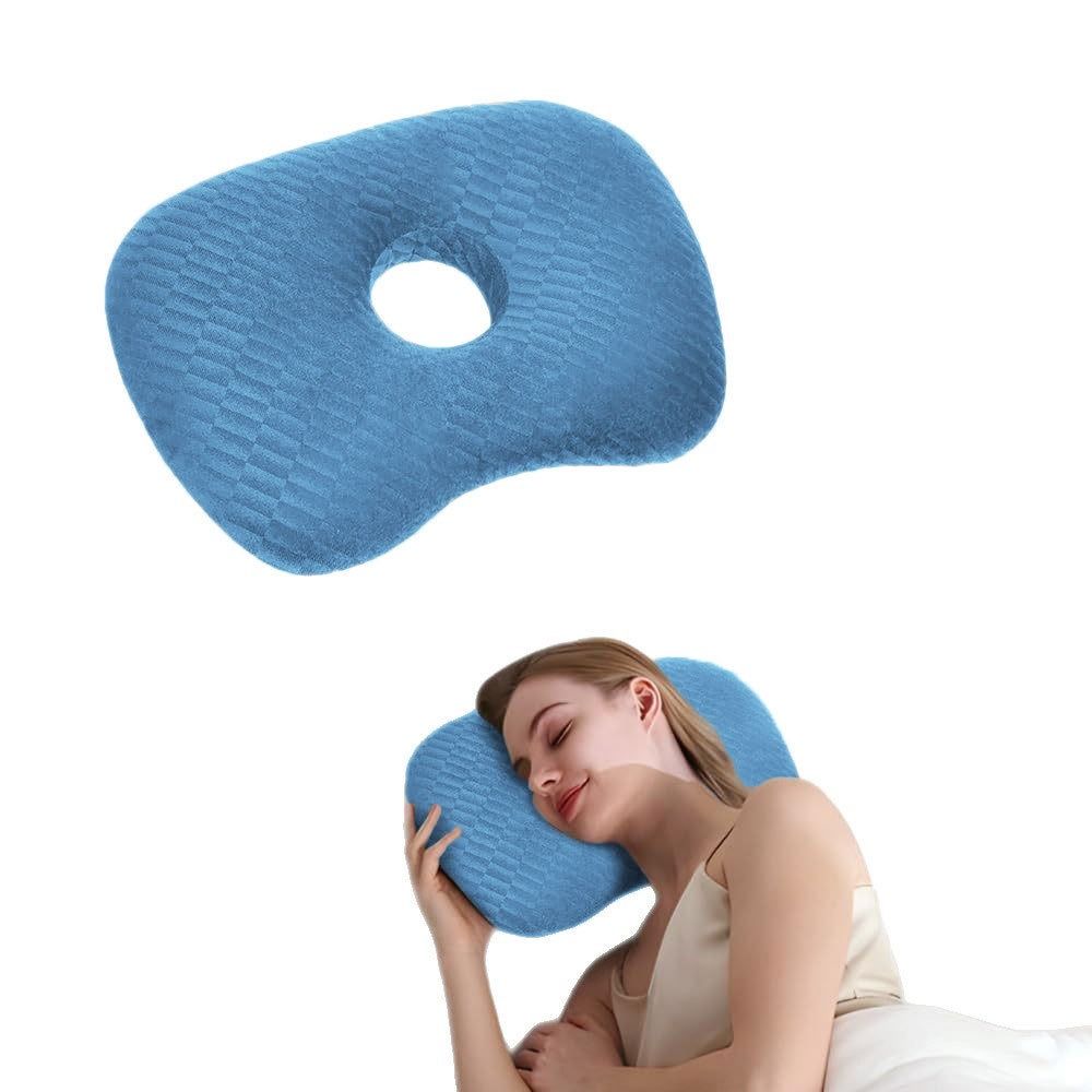 Breathable Curved Side Sleeping Pillow Ergonomic Pillow with Ear Hole  Side Sleepers Accessories