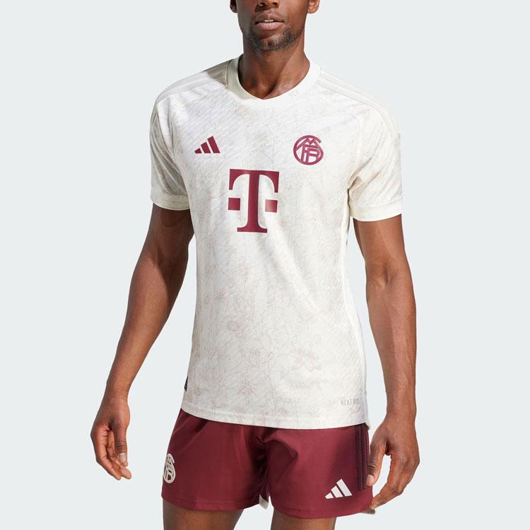 Adidas Fc Bayern 23/24 Third Jersey Floral Print Round Neck Short Sleeve Soccer Shirt Player Version Away Men Tops Han-Jade-White IQ4059