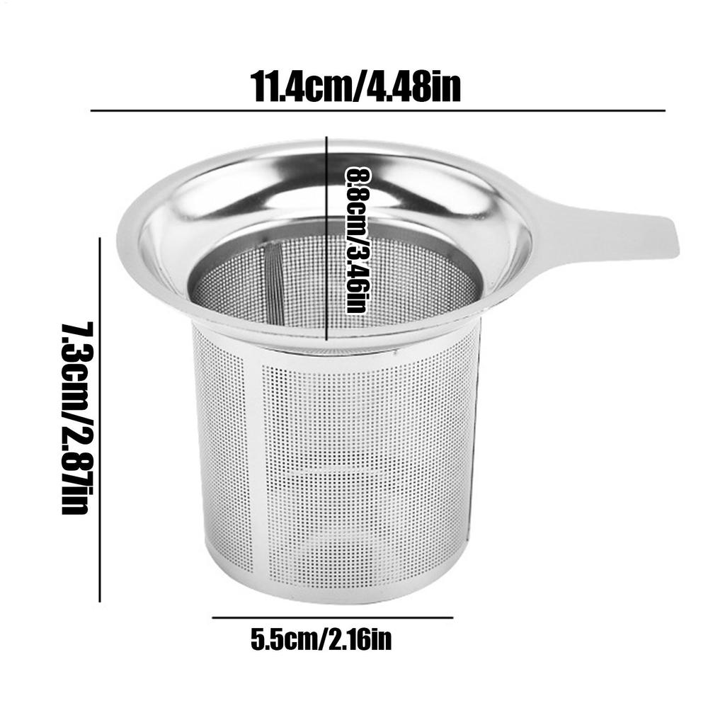 Stainless Steel Tea Filter Baskets Mesh Cup Strainer Funnel Filter Tea Handle Tea Filter Reusable Infuser Tea Accessories