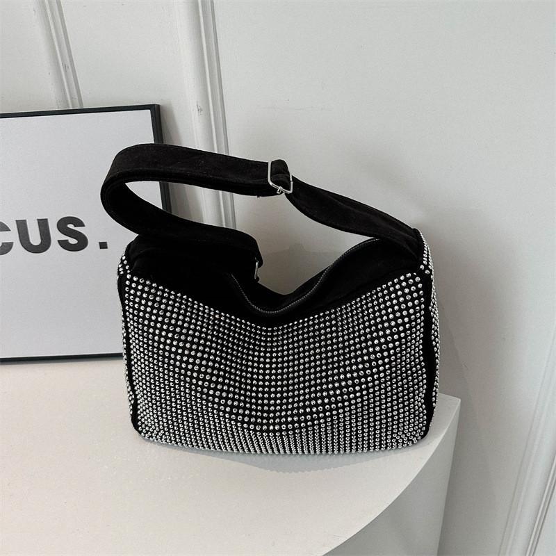 Trendy Stylish Tote Bag Casual Nylon Shoulder Bag For Women Versatile Daily Use In Black And Silver