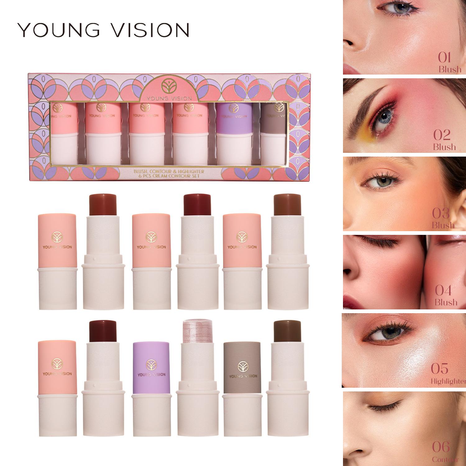 

Многофункциональный карандаш для макияжа, шестицветный глянцевый ремонтный крем, румяна, набор матовых румян, увлажняющий, гладкий, румяна 1