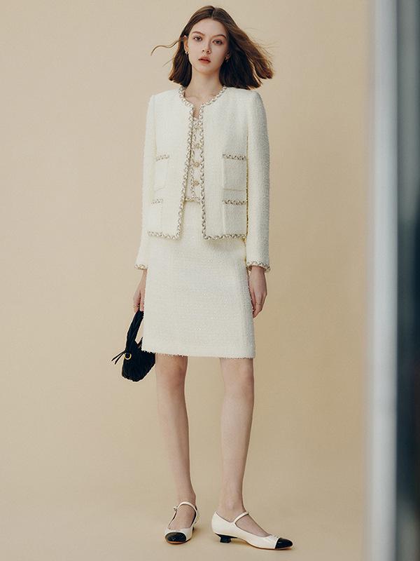 2025 New Arrival Women's Elegant French Chic Tweed Short Suit Jacket