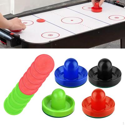 4 Farben Air Hockey Pushers 2,5 Zoll Pucks und 8 96 mm Standard mit Filzboden Set Slider