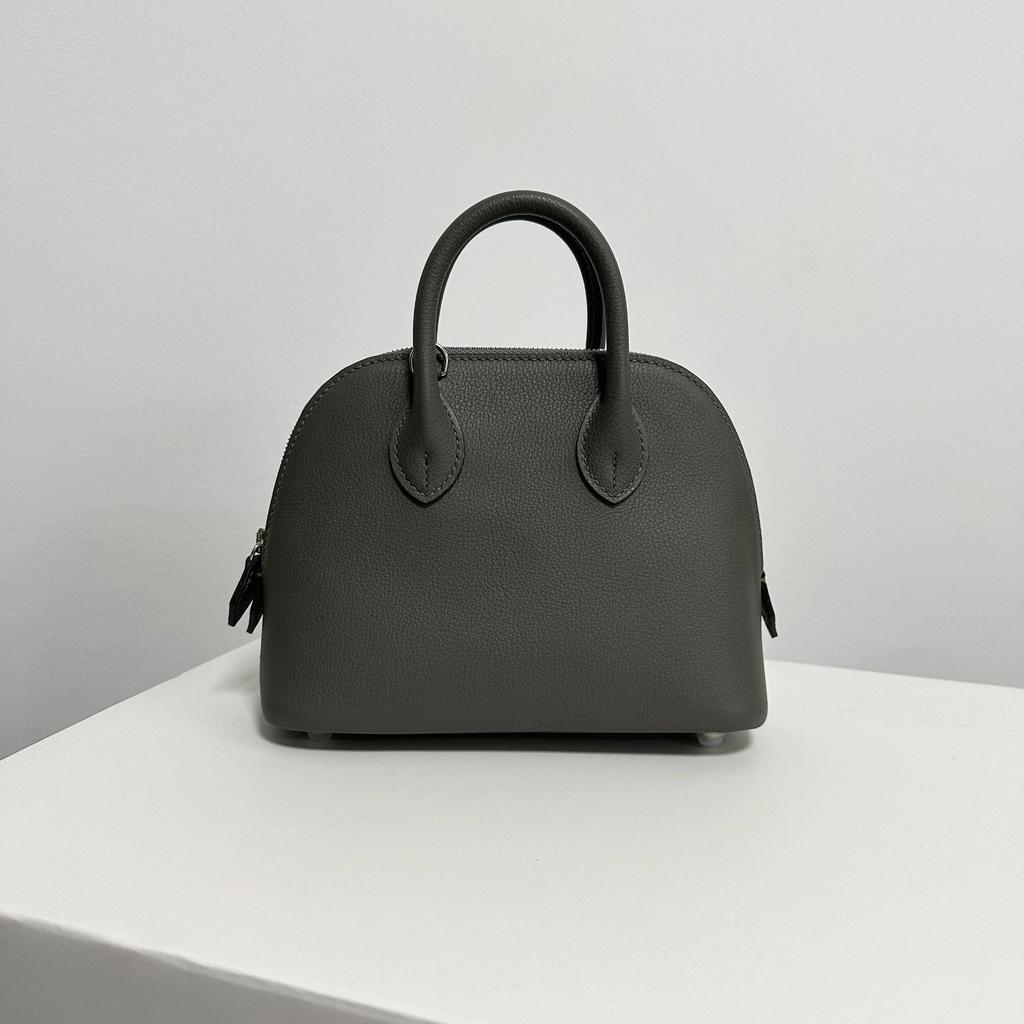 Sac Bandoulière Mini Coquille en Cuir de Vachette Evercolor Importé Polyvalent Sac pour Femme en Cuir de Vachette Première Couche Sac de Bowling