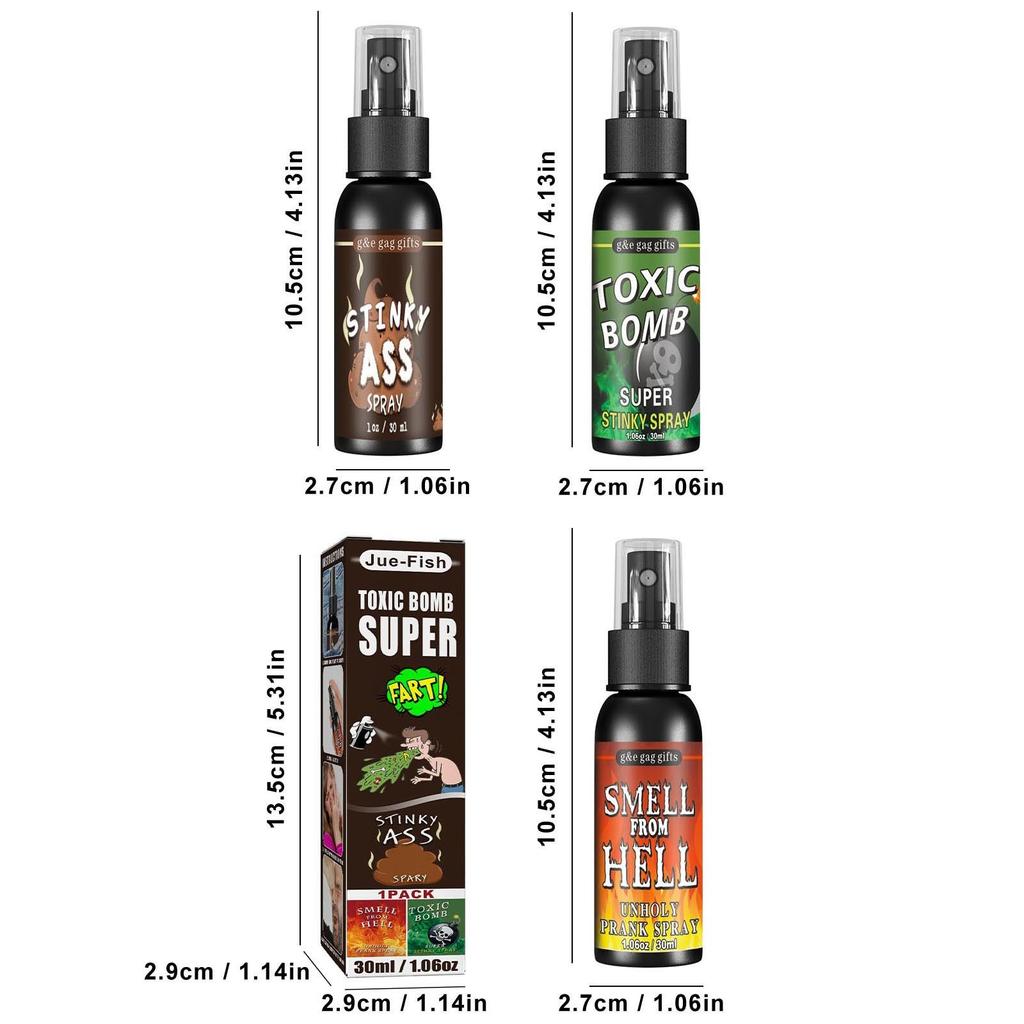 90ml Poop Spray Creative Liquid Fart Gag Prank Joke Spray Funny Halloween Toy Stink Bomb Extra Strong Smelly Stinky Gas Spray